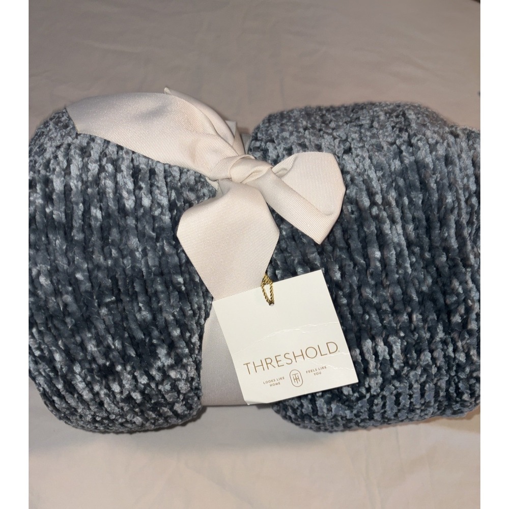 Threshold Chenille Throw In Blue 50 x 60 In